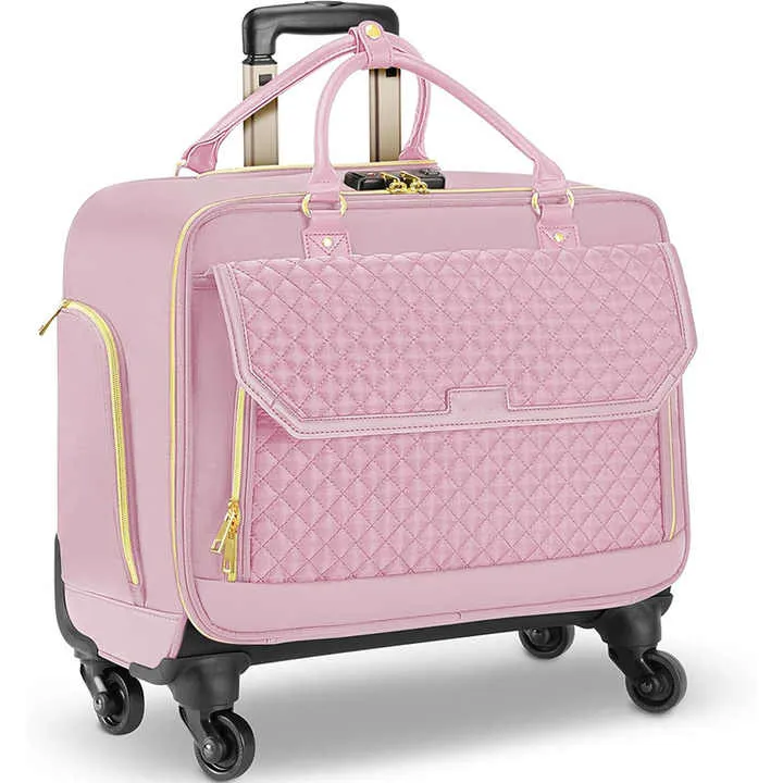 حقيبة نسائية مخصصة للسفر مقاومة للماء أثناء الليل حقيبة دوارة بعجلات  Women's Waterproof Overnight Travel Bag Spinner Luggage with Wheels