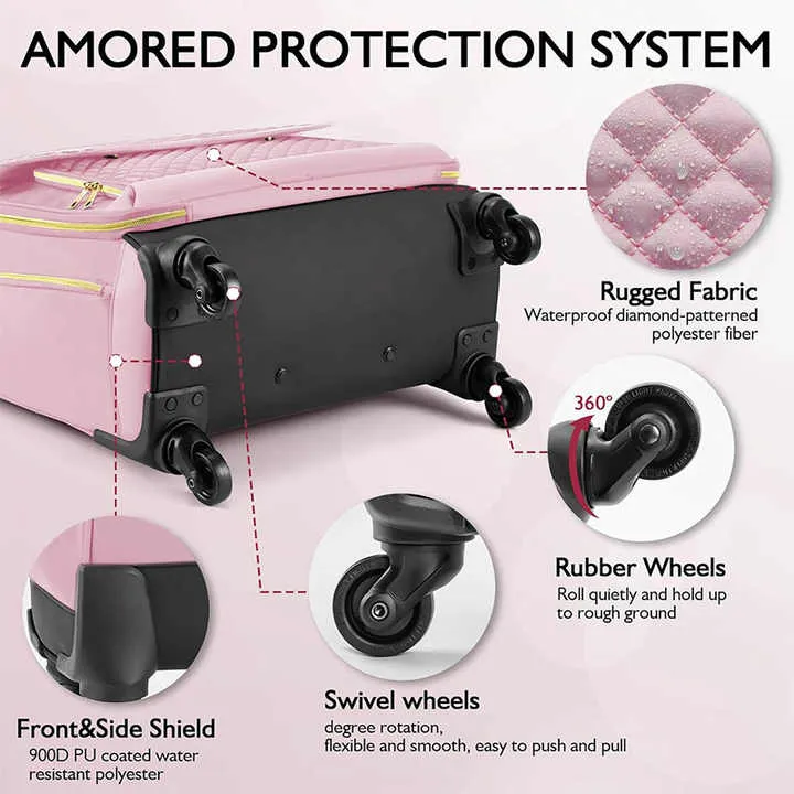 حقيبة نسائية مخصصة للسفر مقاومة للماء أثناء الليل حقيبة دوارة بعجلات  Women's Waterproof Overnight Travel Bag Spinner Luggage with Wheels