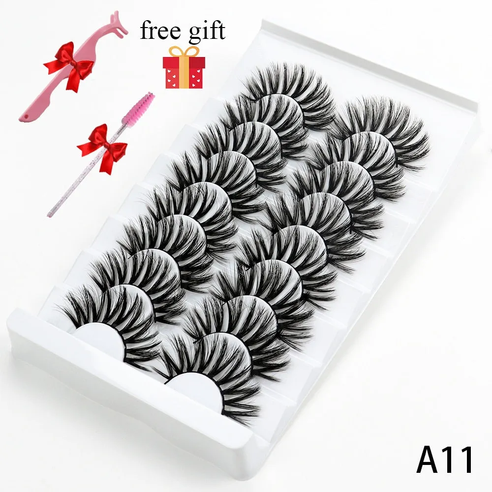 5/8 Pairs Faux Mink Eyelashes Soft Fluffy Natural False Eyelashes 3D Thick Dramatic Makeup Eyelashes Reusable Handmade Lashes