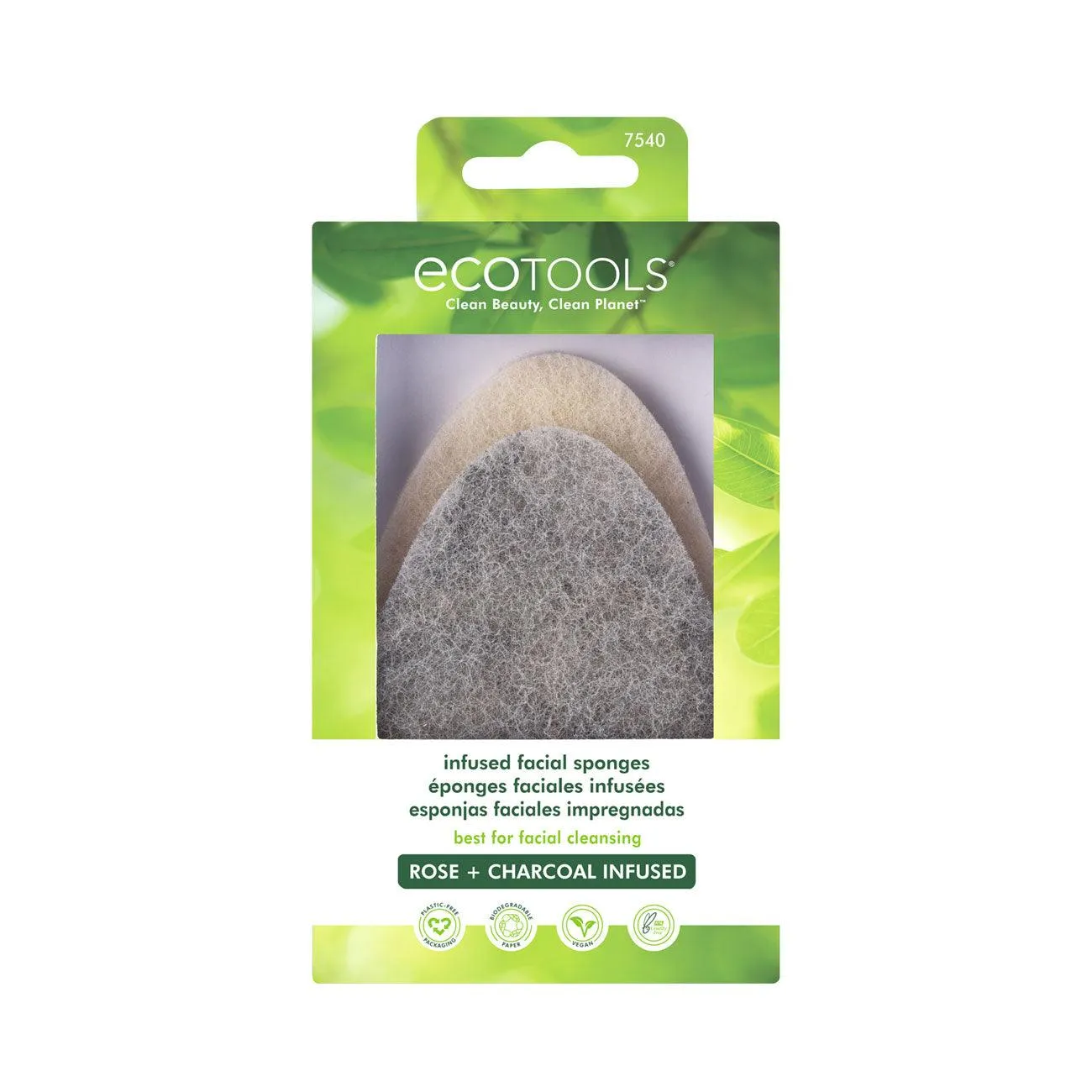 Bamboo Charcoal and Rose Petal Infused Facial Sponges