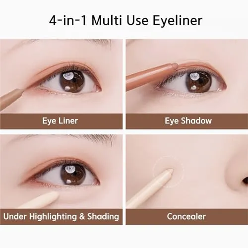 BBIA Last Auto Gel Eyeliner 17 Color – Multi-Use Longwear & Waterproof Mechanical Eye Liner Easy Drawing with Smooth Texture Smudge-Resistant Shadow & Glitter Vegan Korea Eye Makeup (01 NOIR)