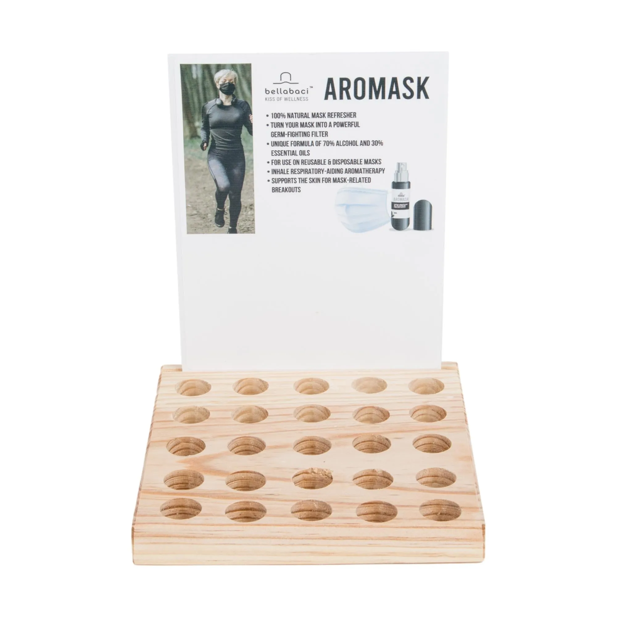 Bellabaci Aromask Aroma Essential Oil Spray, 25 ct Retail Display & Tester
