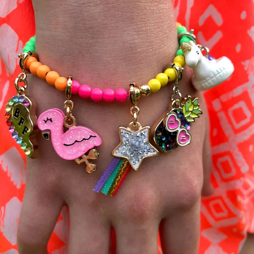 CHARM IT! Gold Glitter Flamingo Charm