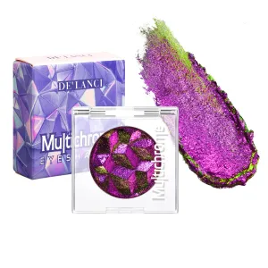 DE'LANCI Chameleon Glitter Eyeshadow Palette Pigmented, Multichrome Glitter Eyeshadow Palette Single, Purple-Gold-Green Glitter Eyeshadow Holographic Color Shift Multi-Dimensional Eye Looks