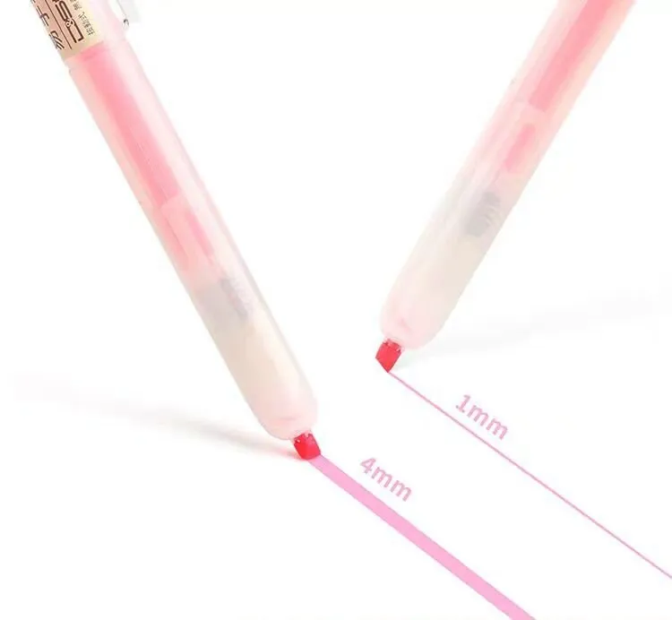 Dianshi RETRACTABLE SOFT Color  Highlighter Set Refillable Highlighter Set Eco Conscious Four Series Six Pen Set 24 Colors | DS-805S