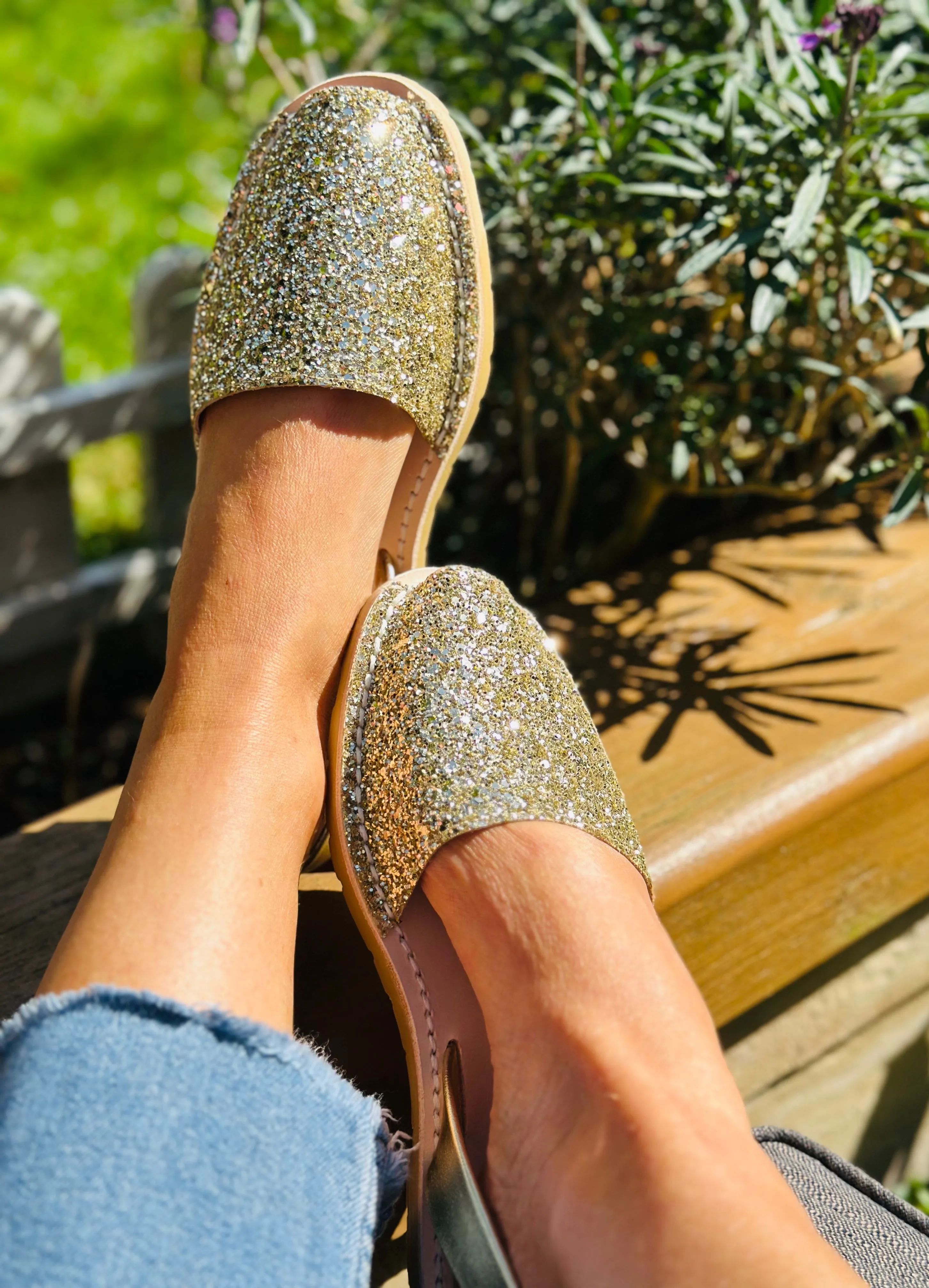 Gold Glitter Avarcas