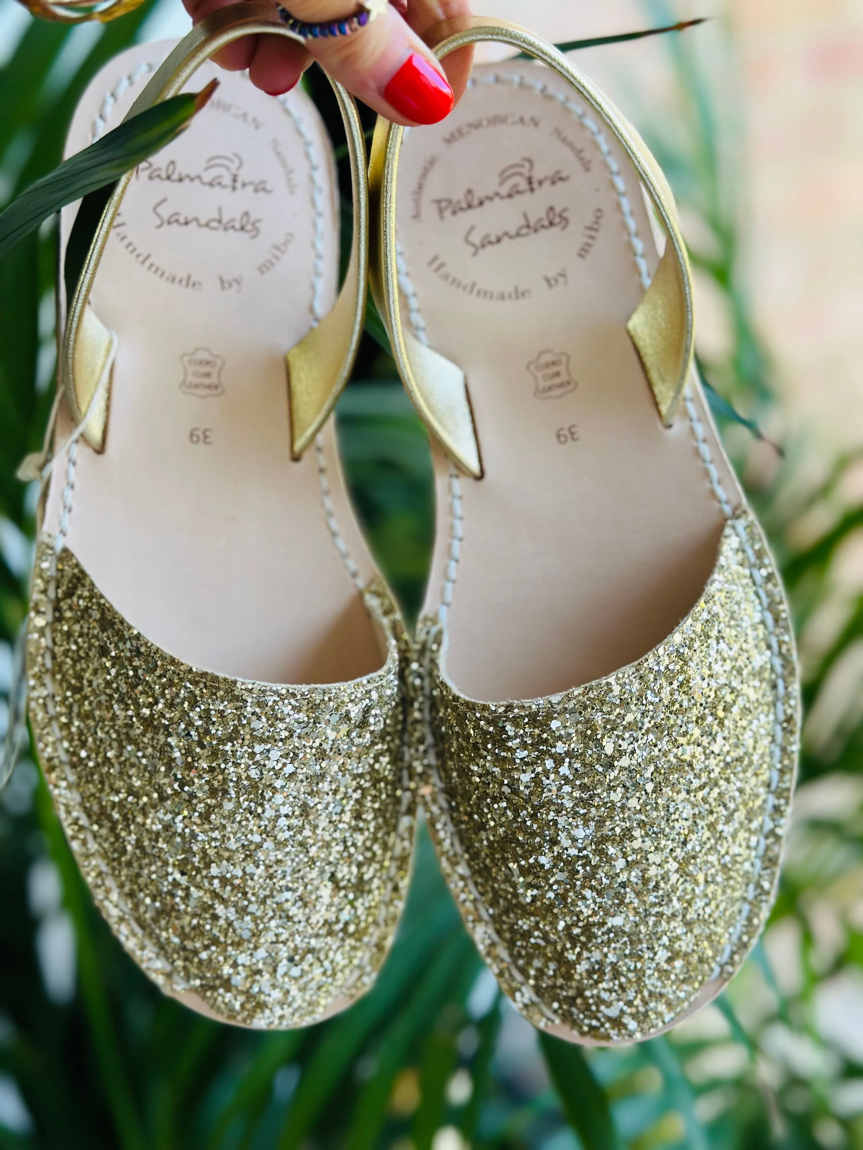 Gold Glitter Avarcas