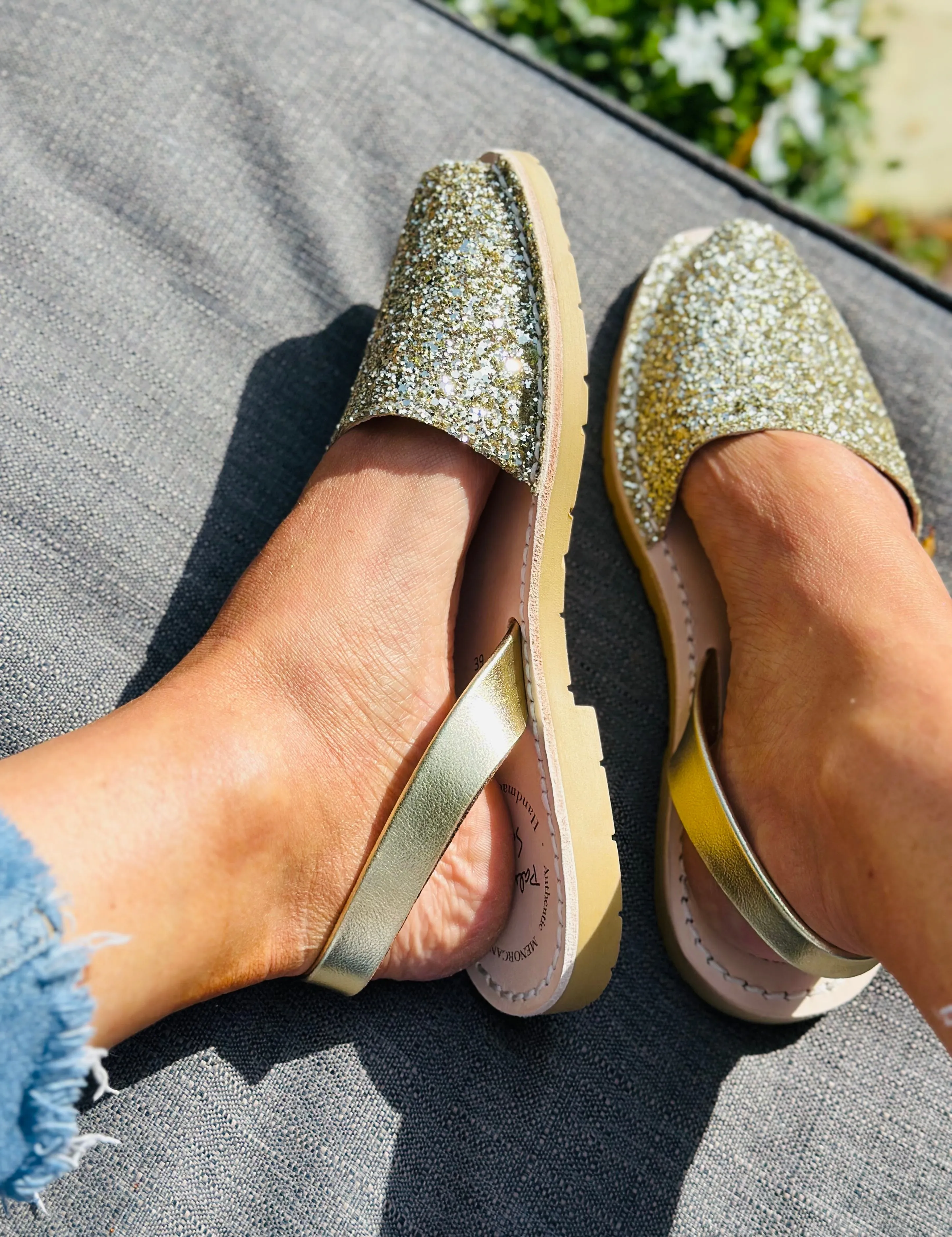 Gold Glitter Avarcas
