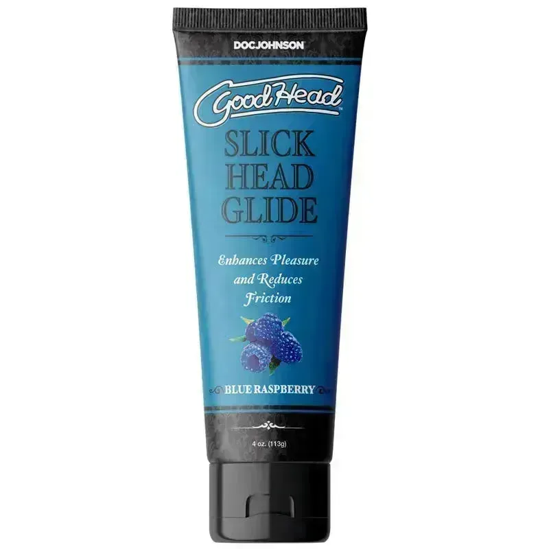 GoodHead Slick Head Glide - Blue Raspberry - Blue Raspberry Flavoured Lubricant - 120 ml Tube