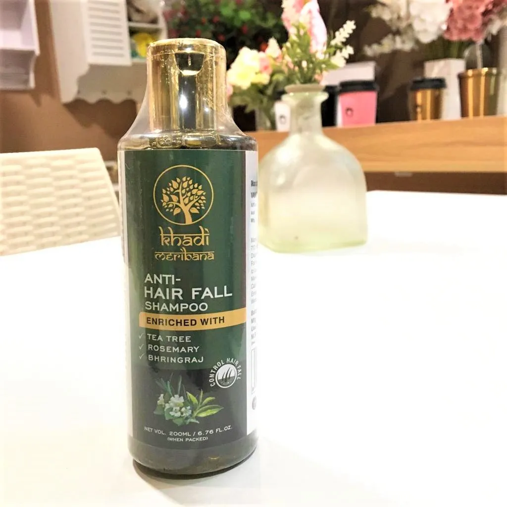 Khadi Meribana Pack Of 2 Anti-Hair Fall Enriched With Tea Tree/Rosemary/Bhringraj Shampoo 200ml
