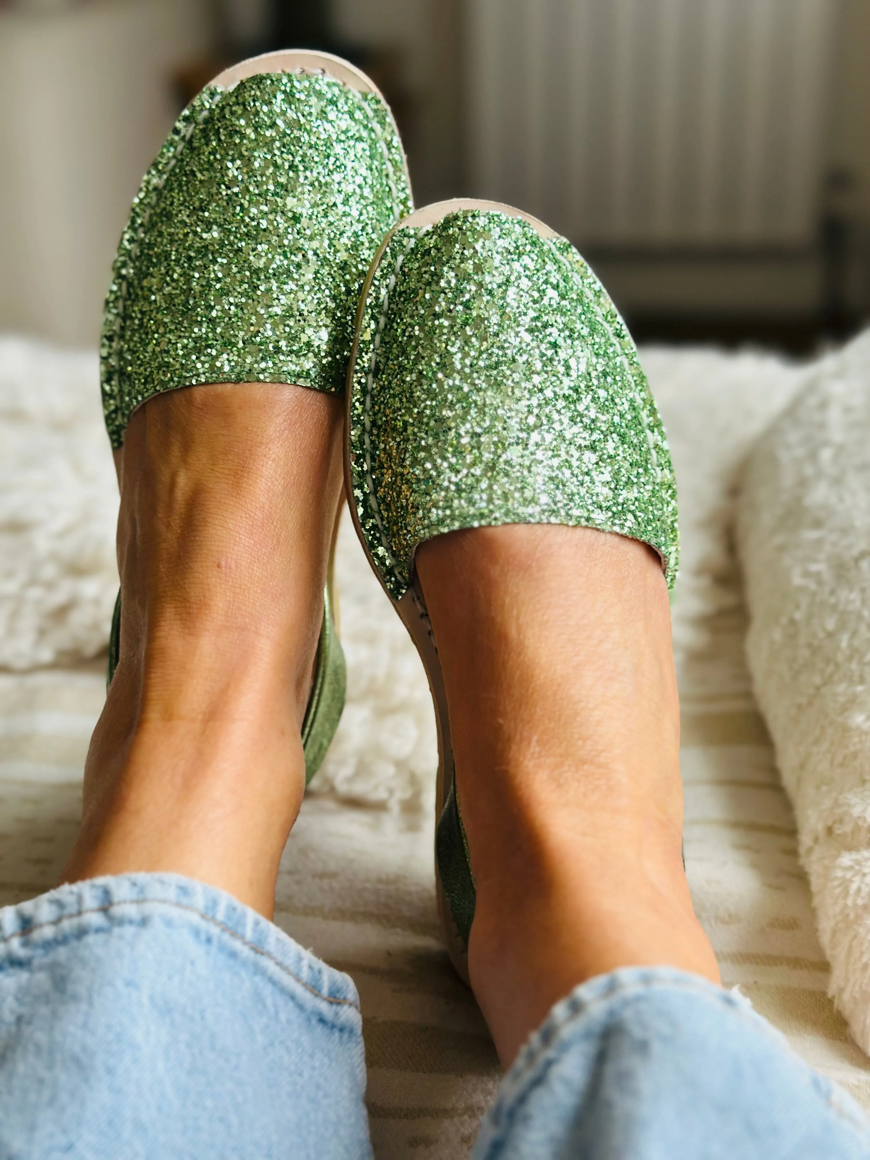 Menta Glitter Avarcas