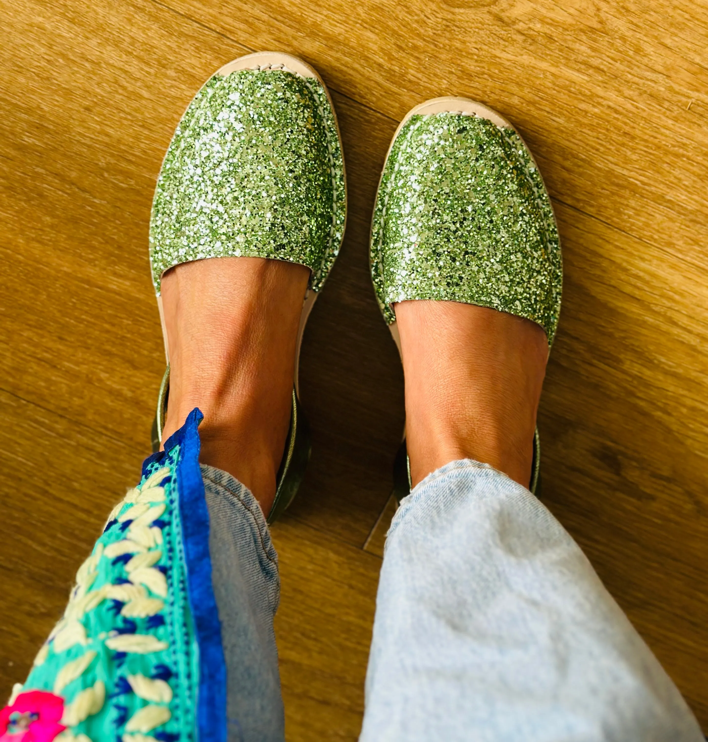 Menta Glitter Avarcas