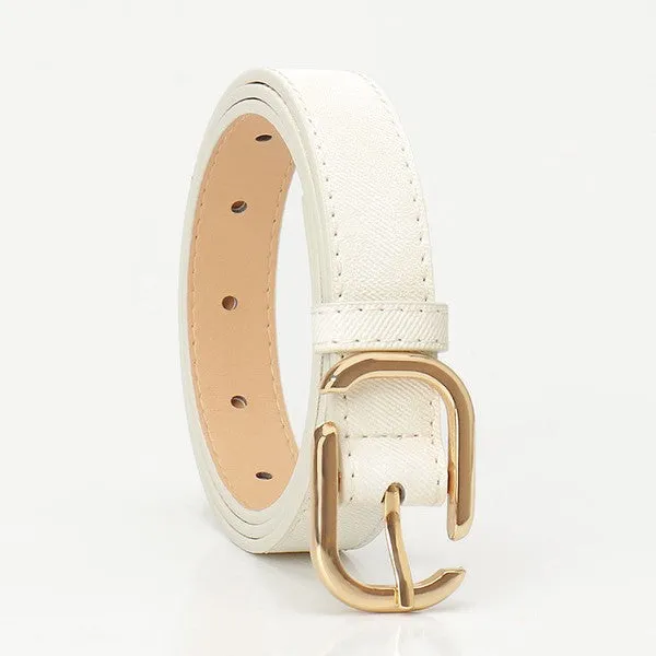 Modern Rectangle Buckle Faux Leather Belt