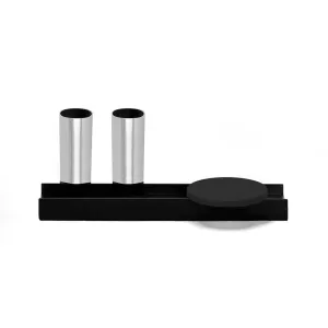 pen | linea lux | black tray   silver cups   black dish