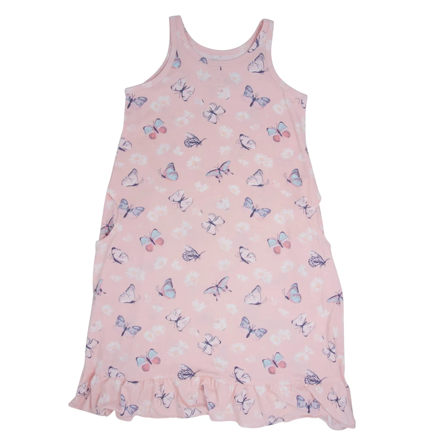 Pink Butterfly Daisy Summer Boho Dress