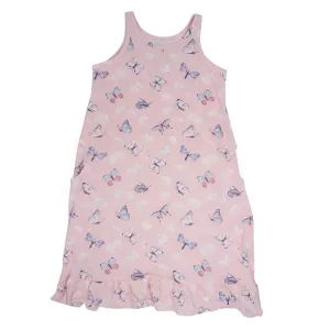 Pink Butterfly Daisy Summer Boho Dress